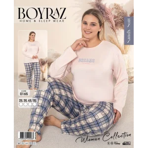 Boyraz 0165 Kadın Sandy Battal Uzun Kol Pijama Takımı