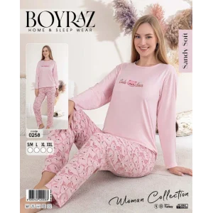 Boyraz 0258 Kadın Sandy Soft Uzun Kol Pijama Takımı