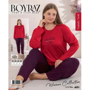 Boyraz 0259 Kadın Battal Sandy Uzun Kol Pijama Takımı