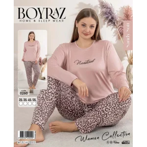 Boyraz 0260 Kadın Sandy Battal Uzun Kol Pijama Takımı