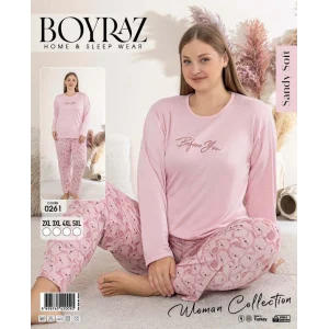 Boyraz 0261 Kadın Sandy Battal Uzun Kol Pijama Takımı