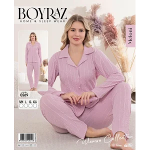 Boyraz 0269 Kadın Patlı Uzun Kol Pijama Takımı
