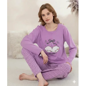 Boyraz 0351 Kadın Penye Uzun Kol Pijama Takımı