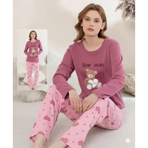 Boyraz 0354 Kadın Penye Uzun Kol Pijama Takımı