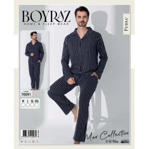 Boyraz 70091 Erkek Uzun Kol Penye Pijama Takımı