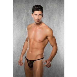 Doreanse 1366 Erkek Modal Siyah Dantel Detaylı Tanga String