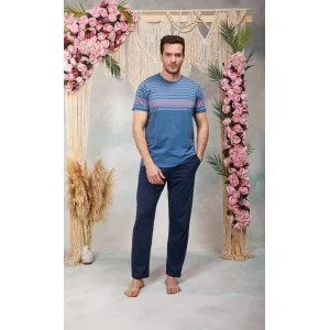 Doreanse 25Y4562P Erkek Bisiklet Yaka Baskılı  T-Shırt Ve Pantolon Takım