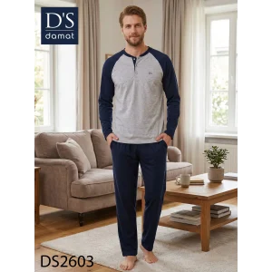 Ds Damat 2603 Erkek Mavenck Uzun Kol Pijama Takımı