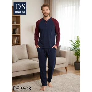 Ds Damat 2603 Erkek Mavenck Uzun Kol Pijama Takımı