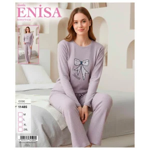 Enisa 11485 Kadın Raporlu Uzun Kol Pijama Takımı