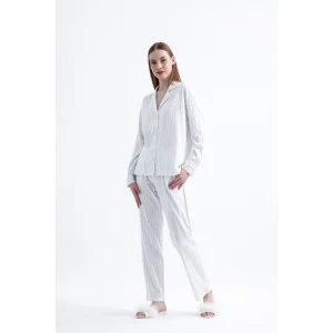Espuar 775 Kadın Çizgili Penye Pijama Takımı