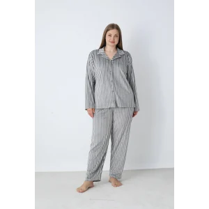Estiva 25370 Gömlek Yaka Battal Kadife Pijama Takımı