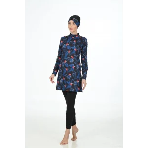 Fantasy 3315  Bayan Yaprak Desenli Tesettür Mayo