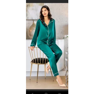 Freshness 2045 Saten Gömlek Yaka Patlı Pijama Takımı