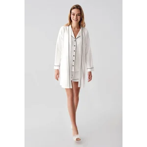 Freshness 324 Kadın 4Lü Sabahlıklı Şorlu Pijama Takımı