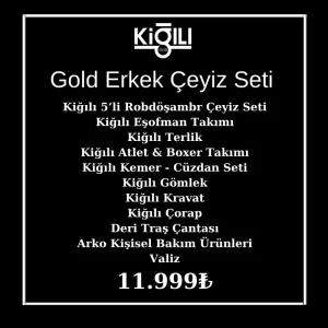 Kiğilı 24 Parça Gold Erkek Çeyiz Seti Paketi