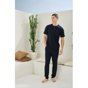 Kocabey 2090 Erkek Midi Yaka Pijama Takım