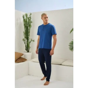 Kocabey 2207 Erkek Battal Midi Yaka Pijama Takım