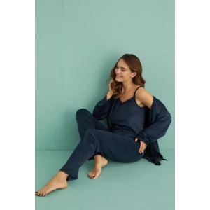 Mihra 13402 Kadın Kadife 3Lü Pijama Takımı