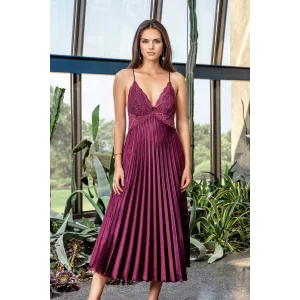 Nurteks 7115 Bayan Uzun Saten Gecelik