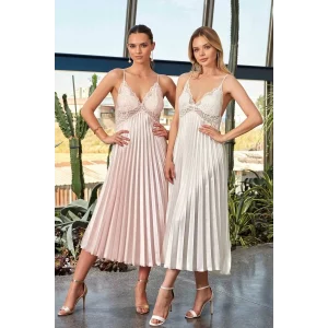 Nurteks 7115 Bayan Uzun Saten Gecelik