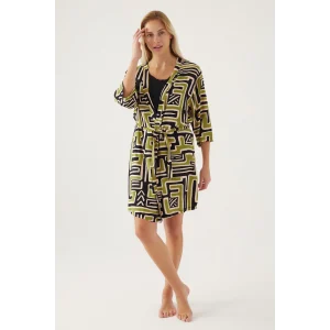 Pierre Cardin 8819-S Kadın Desenli Sabahlıklı Şort Takım