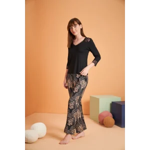 PJS 28040 Kadın V Yaka Pijama Takım