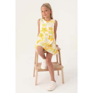 Roly Poly 3393-3 Kız Çocuk Çiçekli Elbise