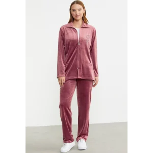 Sementa 76387 Fermuarlı Kadife Tunik Eşofman Takım