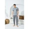 Kocabey 9501 Erkek Midi Yaka Kısa Kol Pijama Takım