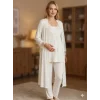 Bone 6205 Kadın 3lü Jakarlı Sabahlıklı Lohusa Pijama Takımı