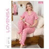 Lovenisa 12102 Kadın Bürümcük Düğmeli Pijama Takımı