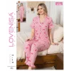 Lovenisa 12104 Kadın Bürümcük Düğmeli Pijama Takımı