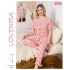 Lovenisa 12101 Kadın Bürümcük Düğmeli Pijama Takımı