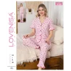 Lovenisa 12103 Kadın Bürümcük Düğmeli Pijama Takımı