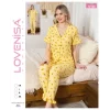 Lovenisa 12100 Kadın Bürümcük Düğmeli Pijama Takımı
