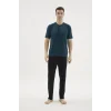 Kocabey KKT-26153 Erkek Midi Yaka Pijama Takımı