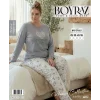 Boyraz BPS-01821 Kadın Battal  Uzun Kollu Pijama Takımı