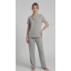 Les Boutons LB1001 Kadın Düğmeli Kısa Kol Pijama Takımı