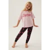 Barbie L1704-3 Kız Çocuk Kısa Kol Pijama Takımı