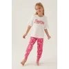 Barbie L1704-3 Kız Çocuk Kısa Kol Pijama Takımı