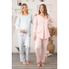 Bone 5905 Kadın Lohusa Viskon Klasik 3Lü Pijama Takımı