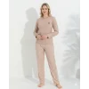 Boyraz 0214 Kadın Raporlu Uzun Kol Pijama Takımı