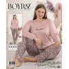 Boyraz 0260 Kadın Sandy Battal Uzun Kol Pijama Takımı
