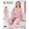 Boyraz 0334 Kadın Raporlu Uzun Kol Pijama Takımı