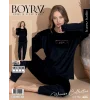 Boyraz 03412 Fransız Kadife Kumaş Uzun Kol Pijama Takımı