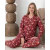 Boyraz 0350 Kadın Süet Patlı Uzun Kol Pijama Takımı