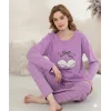 Boyraz 0351 Kadın Penye Uzun Kol Pijama Takımı