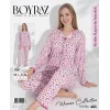 Boyraz 0367 Kadın Raporlu Uzun Kol Pijama Takımı