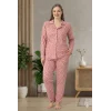 Boyraz 0501 Kadın Süet Battal Uzun Kol Pijama Takımı
